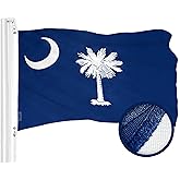 G128 South Carolina State Flag | 2x3 Ft | ToughWeave Series Embroidered 300D Polyester | Embroidered Design, Indoor/Outdoor, Brass Grommets