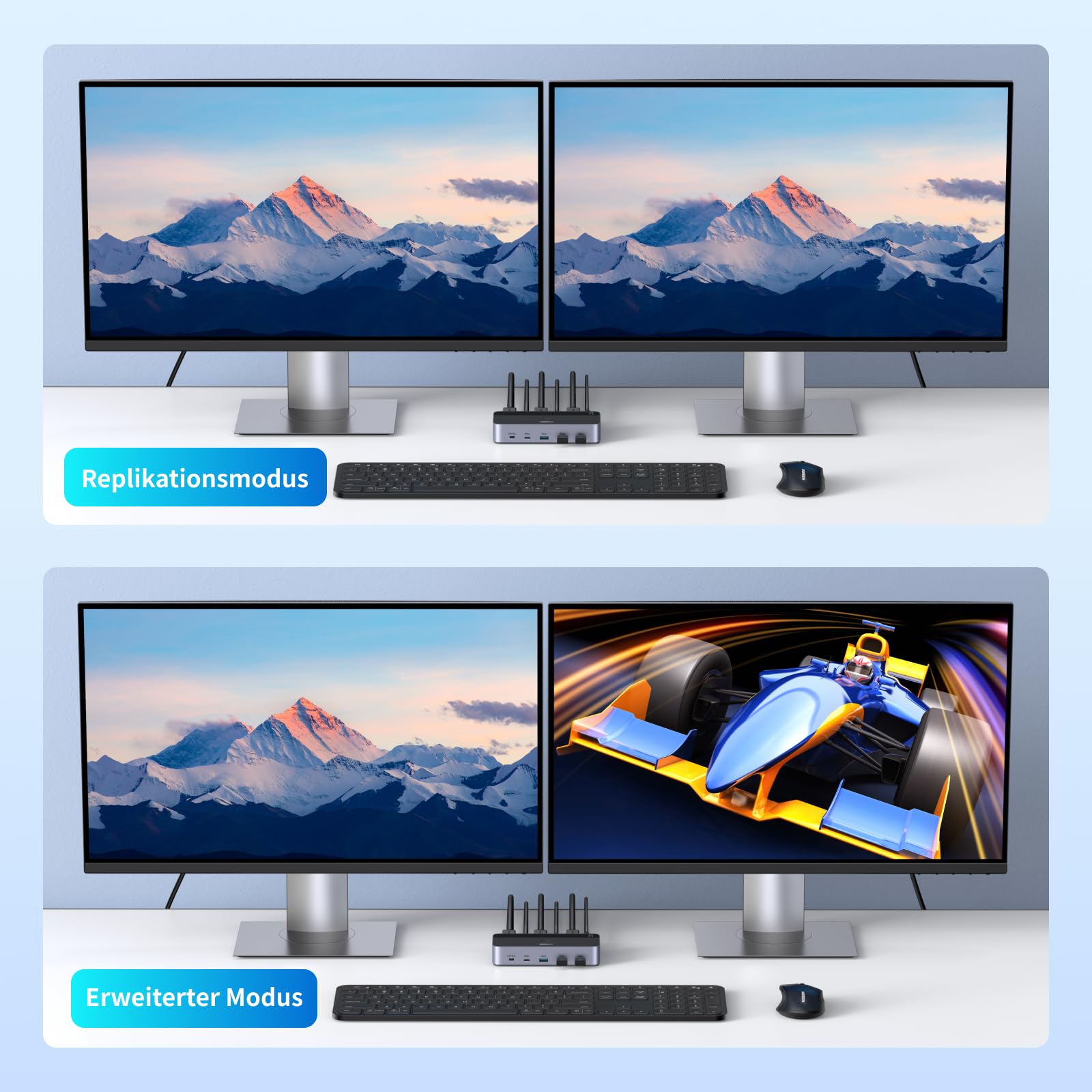 UGREEN HDMI KVM Switch 2 PC 2 Monitore 4K60Hz Tastatur und Desktop-Controller Umschaltung 4 USB 3.0 Ports Kompatibel mit Windows/Linux/MacOS usw. 5