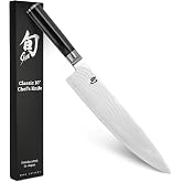 Shun Classic 10" Chef's Knife, Handcrafted Japanese Kitchen Knife for Professional and Home Chefs, VG-MAX Core with Damascus