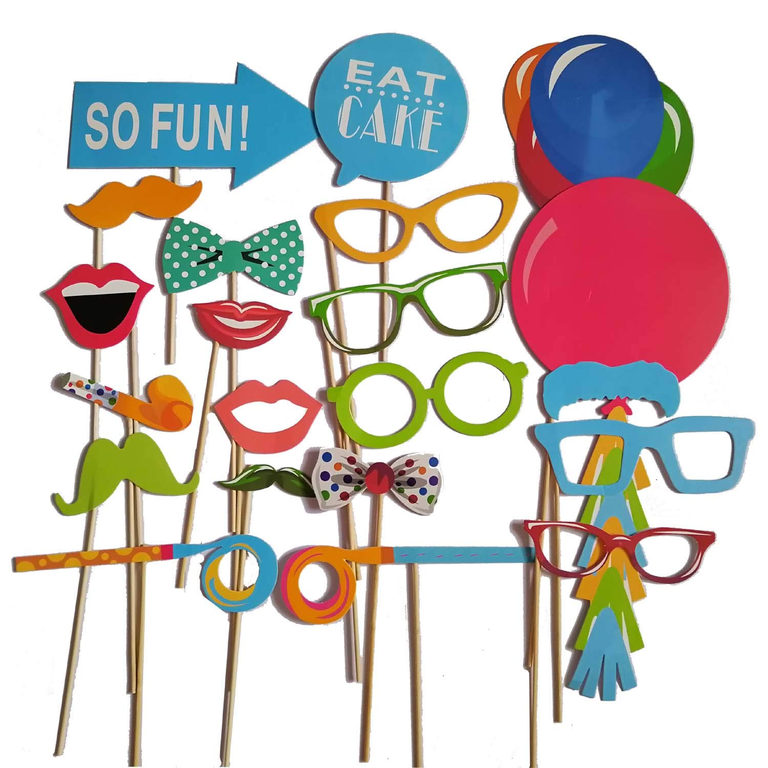 HESHIFENG. party & accessories Angebrachte Geburtstag Foto Requisiten,NO DIY Geburtstagsparty Photo Booth Props (38pcs Geburtstag)