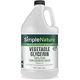 SimpleNature 100% Pure Vegetable Glycerin - 1 Gallon (128 fl oz) - Food/Cosmetic Grade Skincare, Haircare, Cosmetics, Soapmaking, Crafts - Softening & Moisturizing Multipurpose Humectant