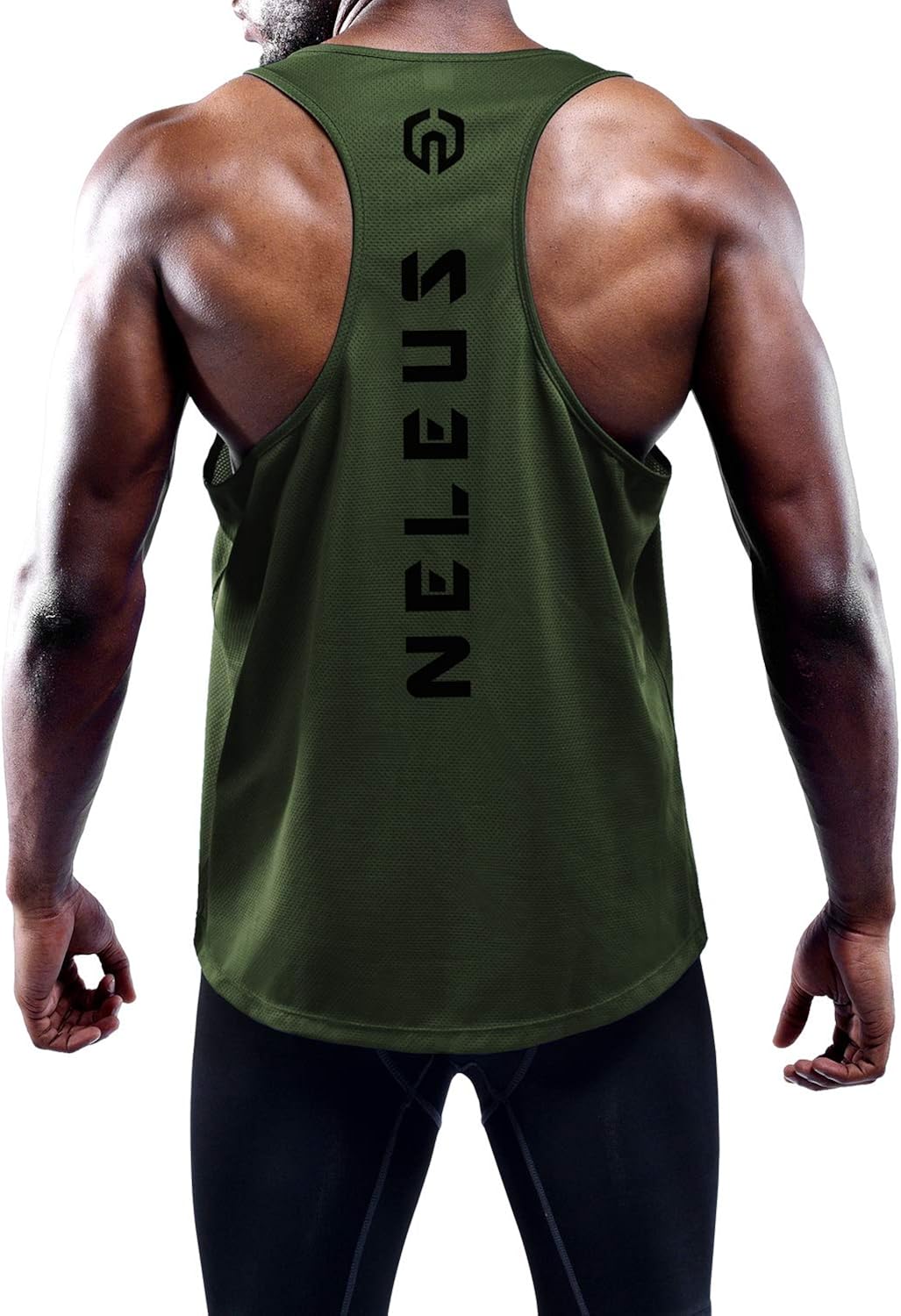 Neleus Men's 3 Pack Dry Fit Y-Back Muscle Tank Top: Clothing