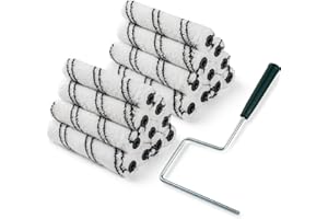 CoatPro Twools Paint Roller Covers, 20 Pack 6 Inch Microfiber Paint Roller (3/8 Inch Nap) with Anti Rust Metal Roller Frame, Suitable for Wall and Furniture Painting