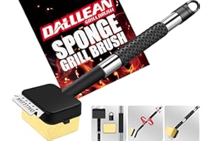 DALLLEAN BBQ Grill Brush Bristle Free for Outdoor Grill, Replaceable Head Cleaning Brush, Steam Grate Cleaner, BBQ Cleaning Brush, Scraper for Grill Grates, Safe Barbecue Grill Brush