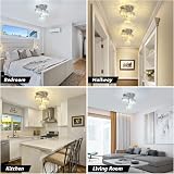 Rayofly 3-Lights Crystal Ceiling Light Chrome Semi Flush Fixture view 9