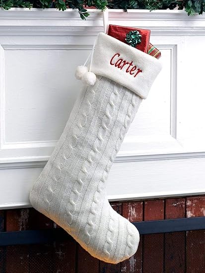 Pottery Barn Christmas Cable Chunky Knit Stocking Red Holiday