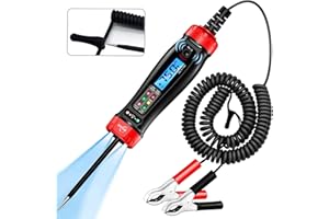 BOAK Upgrade Multi-Function Automotive Test Light,3-75V DC Car Battery Voltage Tester,Computer Safe Circuit Tester Indicate Polarity with Illuminate Light,Car Fuse Tester with Voltmeter&Buzzer Alarm
