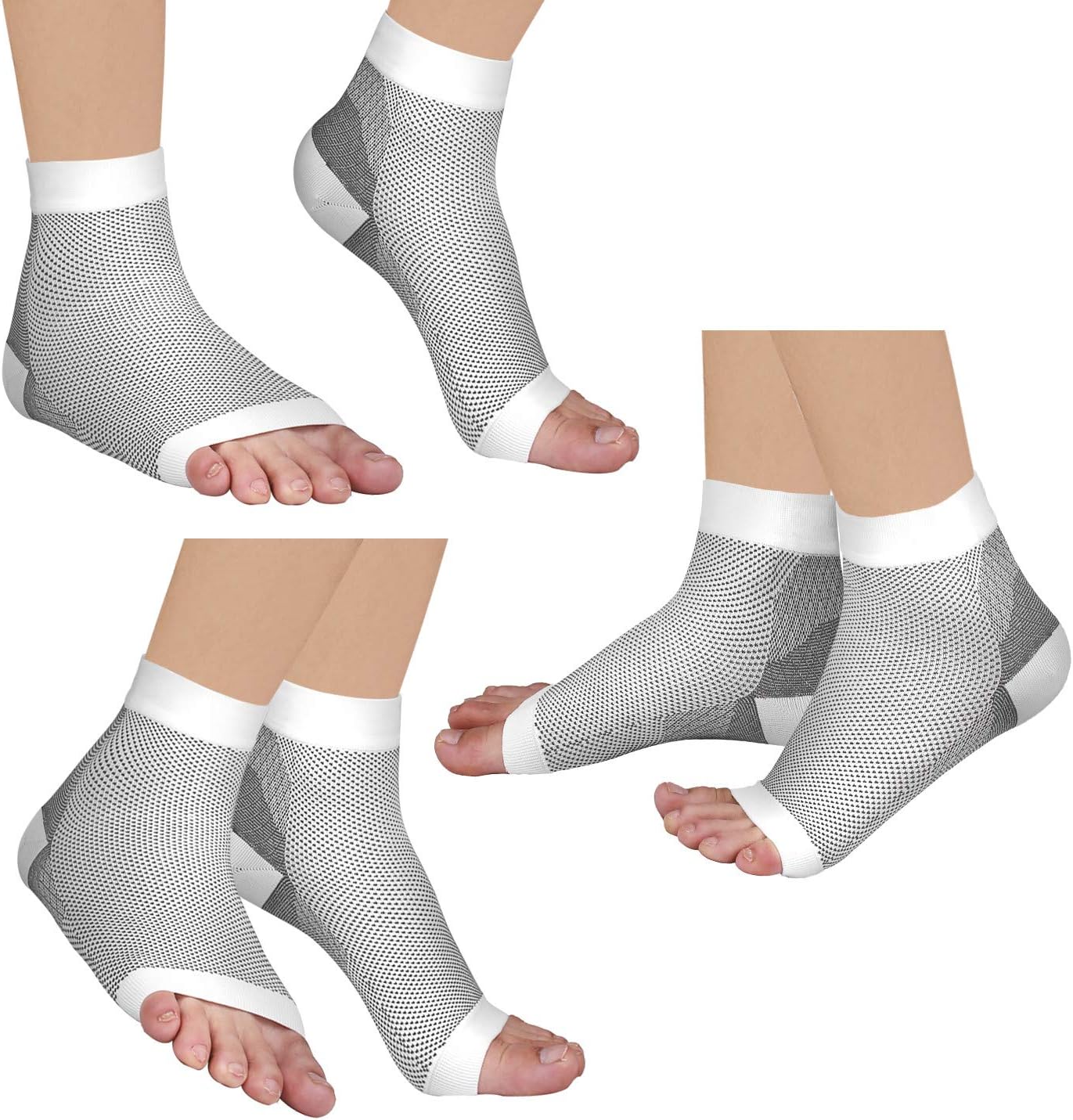 Laneco Plantar Fasciitis Socks (3 Pairs), Compression Foot Sleeves with Heel Arch & Ankle Support, Great Foot Care Compression Sleeve for Men & Women