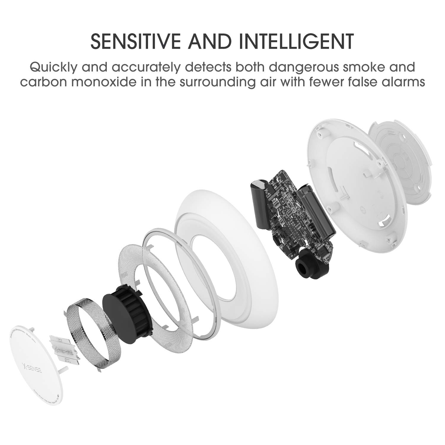 X-Sense 10-Year Battery Combination Smoke and Carbon Monoxide Alarm Detector with Large Silence Button, XP01