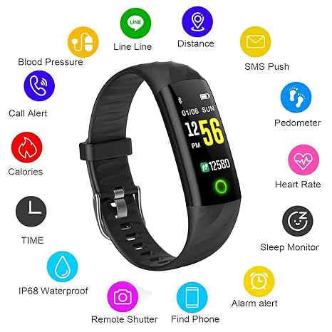 Fitness Trackers LIGE IP68 Wasserdicht Farbdisplay Intelligentes Armband Pulsmesser Blutdrucküberwachung Kalorienzähler Sport