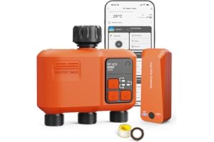 XINFUTURE Smart WiFi Sprinkler Timer 3 Zone,WiFi Water Timer for Garden Hose with 984 FT Range,APP & Remote Control,Alexa & Google Voice Compatible,Rain Delay, Manual Mode Sprinkler System