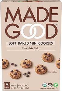 MadeGood Chocolate Chip Soft Baked Cookies, Organic Snacks, 0.85oz Each