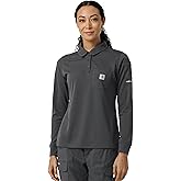 Carhartt Womens Women's Heavyweight Rscu Long Sleeve Polo Scrub Top