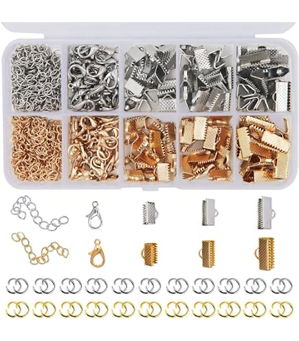 GLARKS Kit 771 Pièces Bracelets Ruban - Fermoirs Mousquetons, Anneaux, Extrémités - DIY Bijoux Et Marque-pages