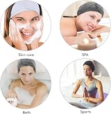 KinHwa 3 Pack Spa Facial Headband Microfibre Adjustable Hair Band Black view 6