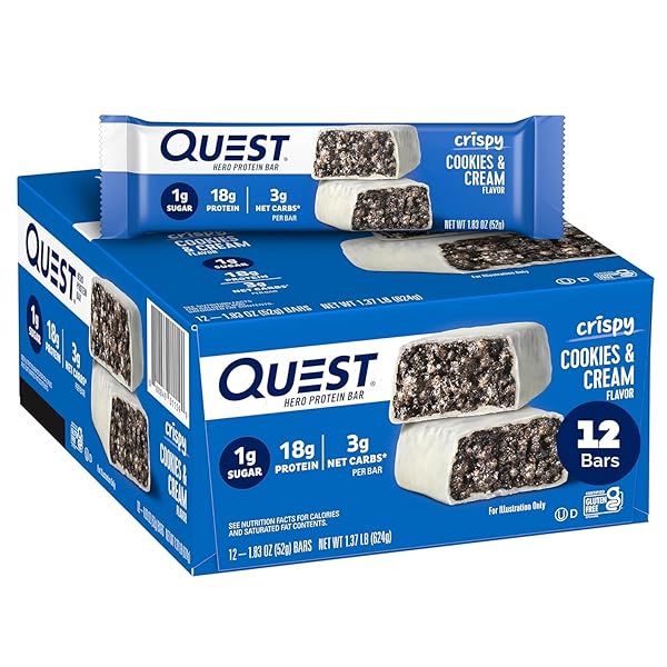 QUEST NUTRITION PROTEIN BAR, CRISPY COOKIES & CREAM, 1.83 OZ (1 COUNT)