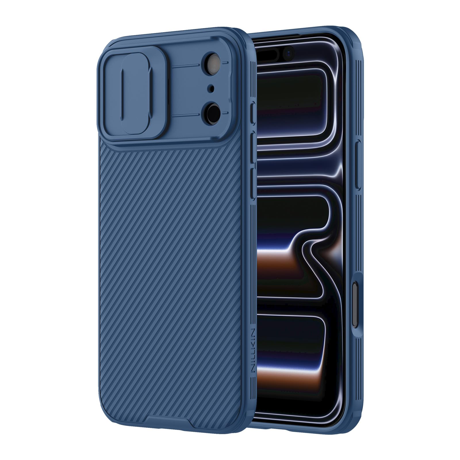 Nillkin for iPhone 17 Pro Case with Slide Camera Cover, Thin Slim Fit, Shockproof Protective, Protector Privacy, Phone Case iPhone 17 Pro Camera Lens Protector 6.3 inch, Blue