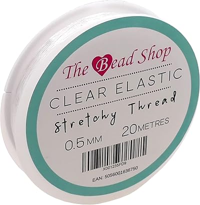 The Bead Shop Clear Elastic Bracelet String 0.5mm 20m Transparent