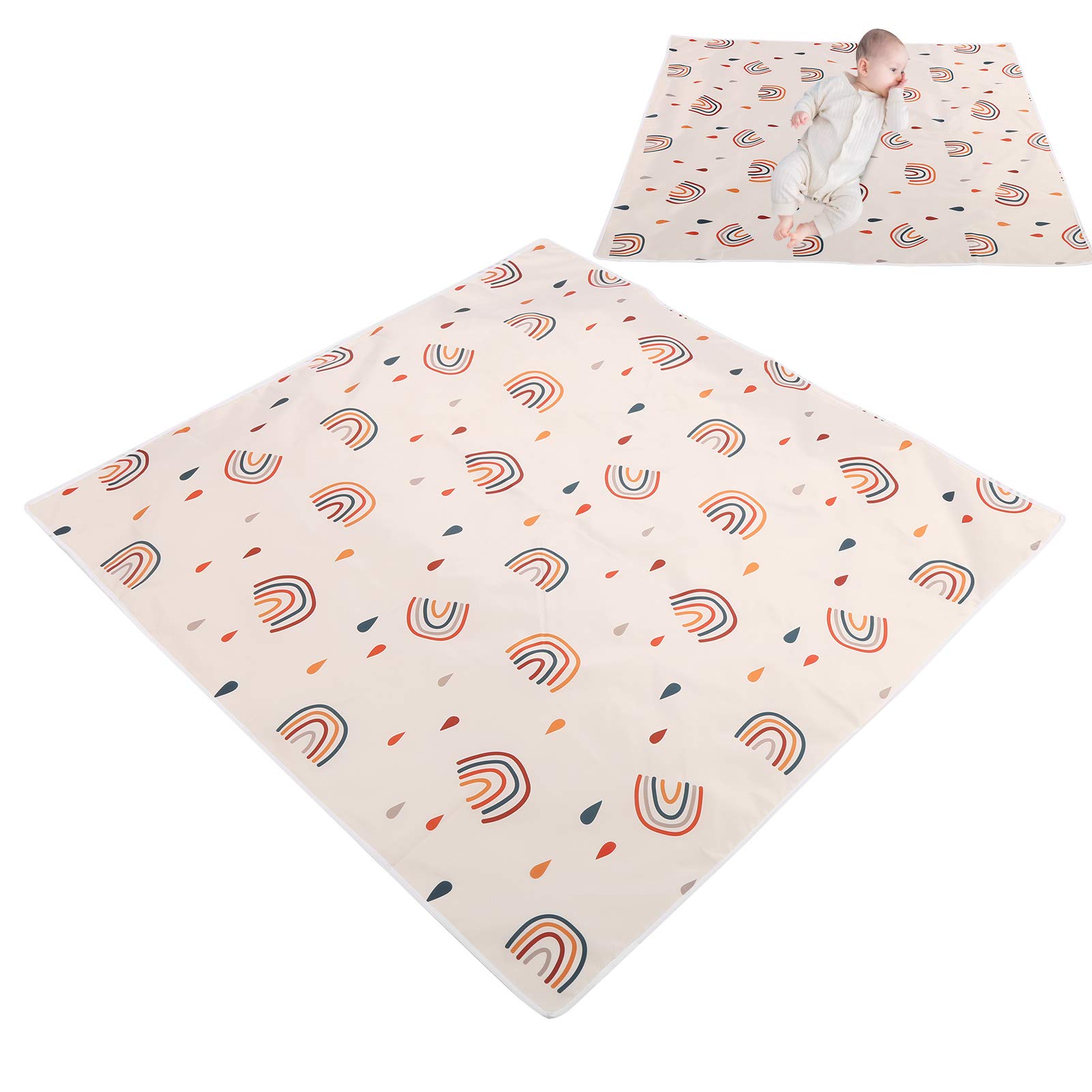 Baby Dining Chair Mat, Washable Floor Protector Mat Waterproof Baby Splat Floor Mat for Under High Chair 110 x 110CM