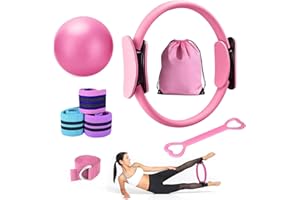 Pilate Essentials Kit for Women,8pcs Pilates Kits with Pilates Rings Circle,Yoga Ball,Booty Bands & Figure,8 Resistance Bands