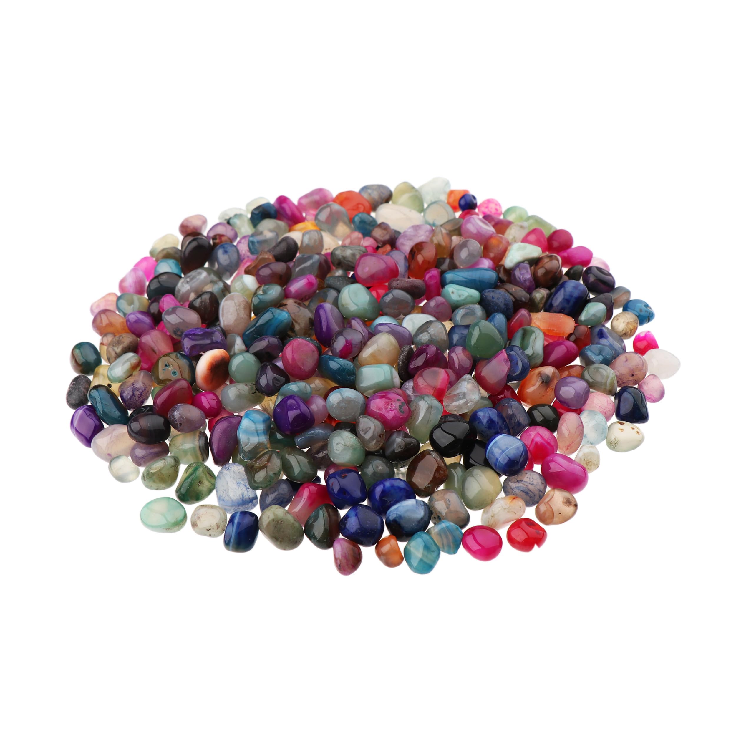 NKlaus 300 g Tumbled Stones Agate 5-10 mm Healing Stones Gemstones Colourful Decoration 14694