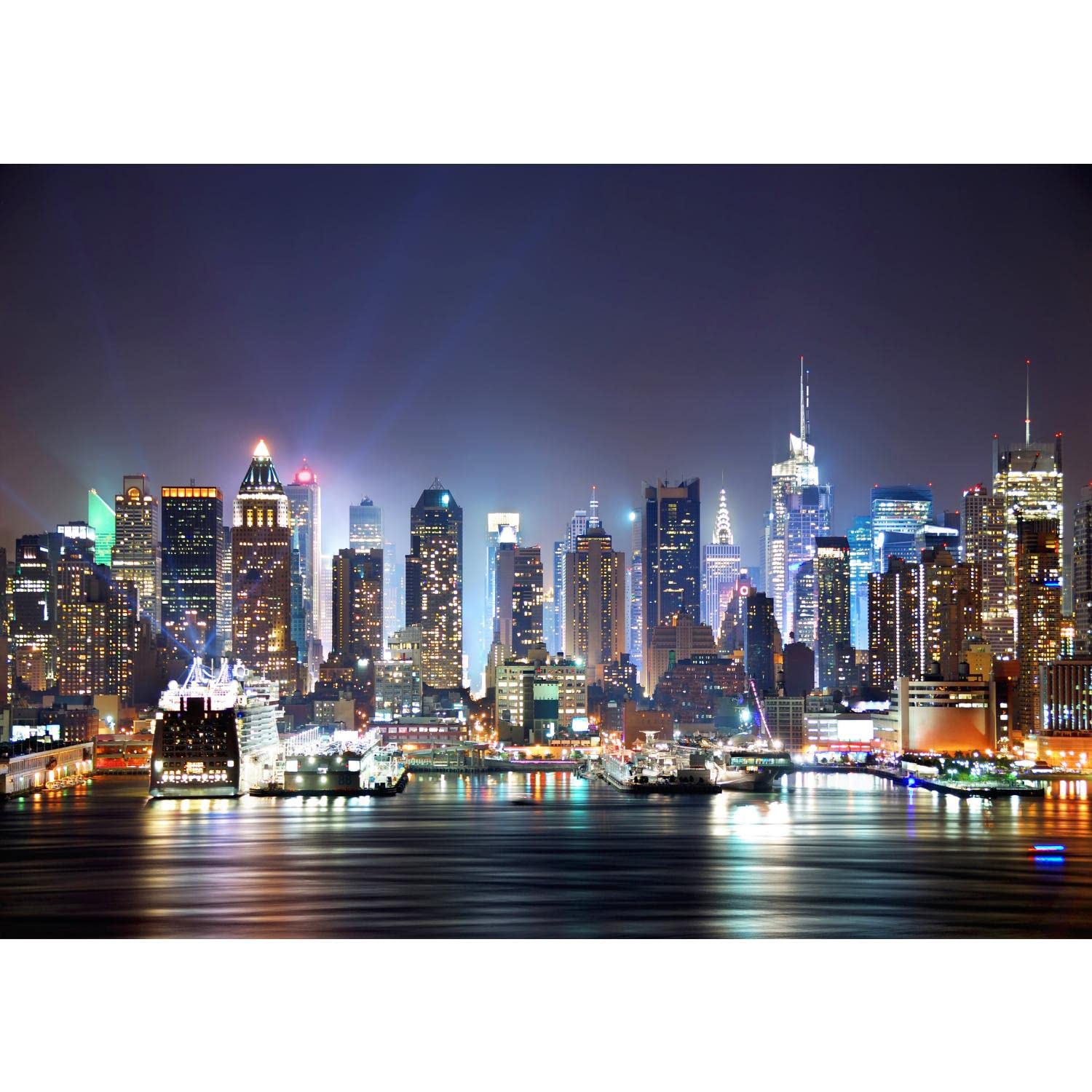 Runa Art Photo Wallpaper New York Skyline 352 x 250 cm Non-Woven Wall Art XXL Moderne Living Room Bedroom Colorful 9038011a