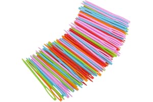 100 Pieces Colorful Reusable Plastic DIY Needles Tapestry Sewing Wool Yarn Tools for Crafts Useful
