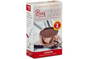 SAVORY CHOICE Beef Demi-Glace Concentrate, 1 Box of 2 Packets (37.5g) - Gluten-Free, Demi Glace Concentrate