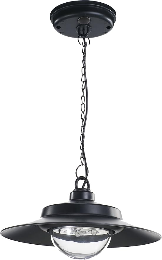 Nature Power 21030 Hanging Solar Powered Led Shed Light With Remote Control Black Finish