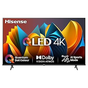 Hisense TV 65″ QLED 4K 65E77NQ, Smart TV VIDAA U7, Dolby Vision, HDR 10+, Game Mode Plus, Dolby Atmos, Alexa Built-in, VIDAA Voice, Tuner DVB-T2/S2 HEVC 10, lativù 4K
