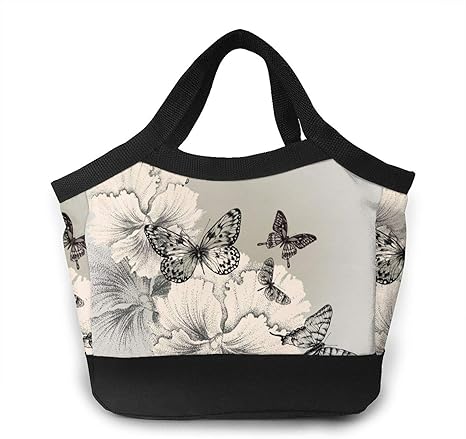 Amazon 保冷バッグ ランチバッグ 蝶 水墨画 花 上品 芸術 買い物バッグ 保温 お弁当袋 花火大会 花見 運動会 通勤 通学用 食品収納 洗える 手提げ アルミ ランチバッグ ランチ巾着 ランチベルト オンライン通販