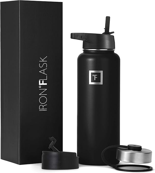 Iron Flask Sports Water Bottle14oz,18oz,22oz,32oz,40oz,or64oz, 3 Lids