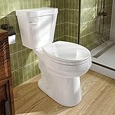 HOROW 17 Inch High Round Toilet with ADA Chair Height, Two Piece Toilet with Powerful 1.28 GPF Single Flush, MAP 1000g, Extra