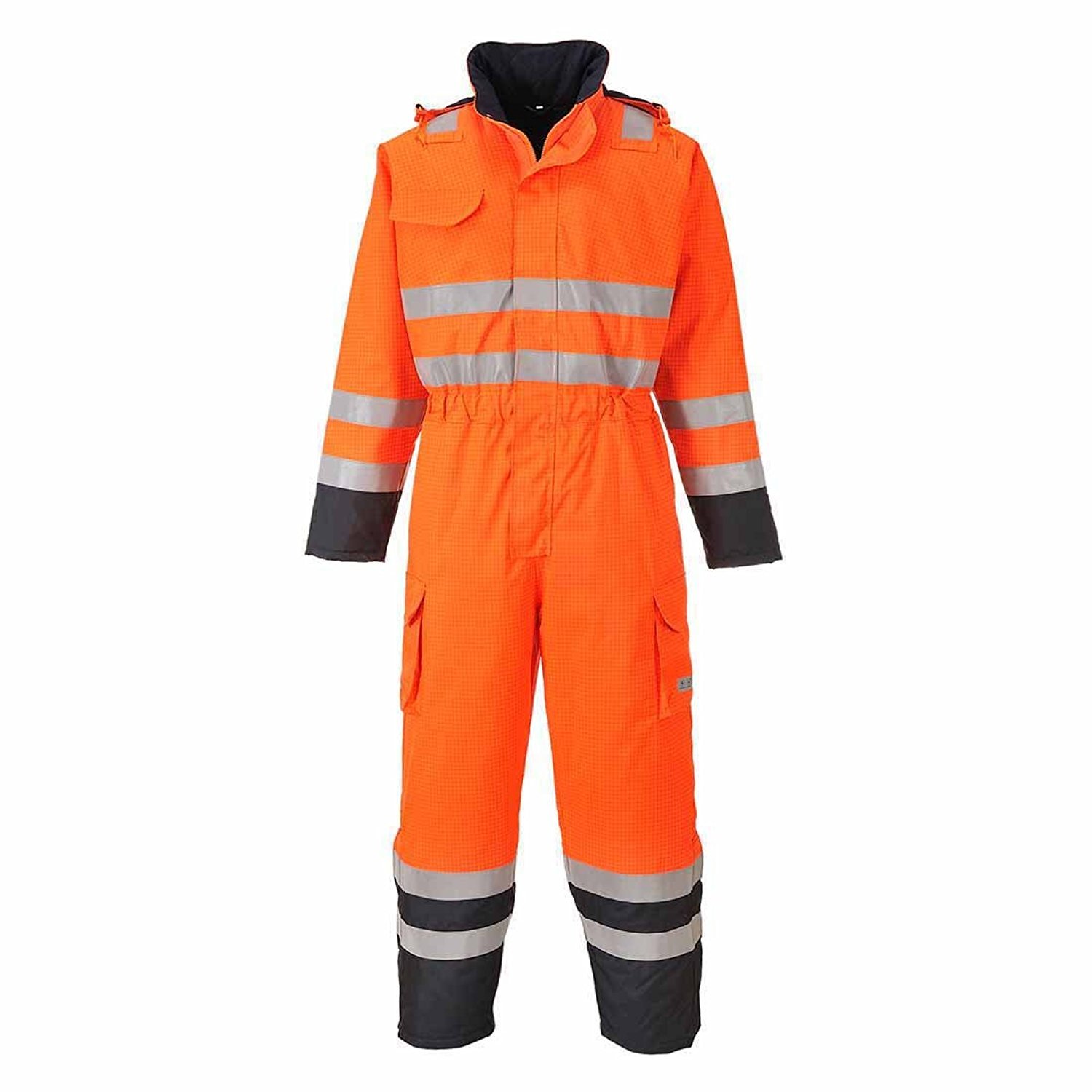 Portwest Bizflame Rain Hi-Vis Multi Coverall, Size: XL, Colour: Orange/Navy, S775ONRXL, Orange / Navy