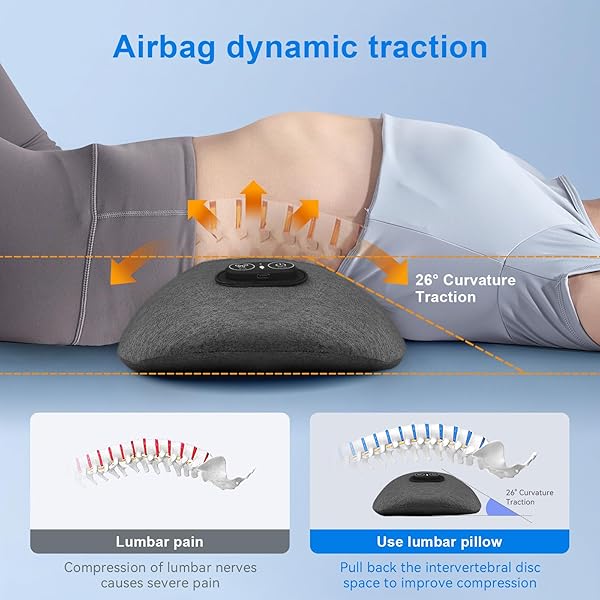 SANIVOR 3 IN 1 LOWER BACK MASSAGER – ELECTRIC LUMBAR WITH HEAT, VIBRATION, TRACTION,LUMBAR SUPPORT PILLOW FOR LOWER BACK PAIN RELIEF,DEEP TISSUE RELAXATION FSA ELIGIBLE/HSA ELIGIBLE