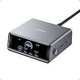 Anker Prime Charging Station, 250W 6-Port GaN USB C Charger, 2.26" LCD Smart Display Control, Compatible with iPhone, Galaxy, MacBook, Dell for Home Office, Gaming Desk Accessories
