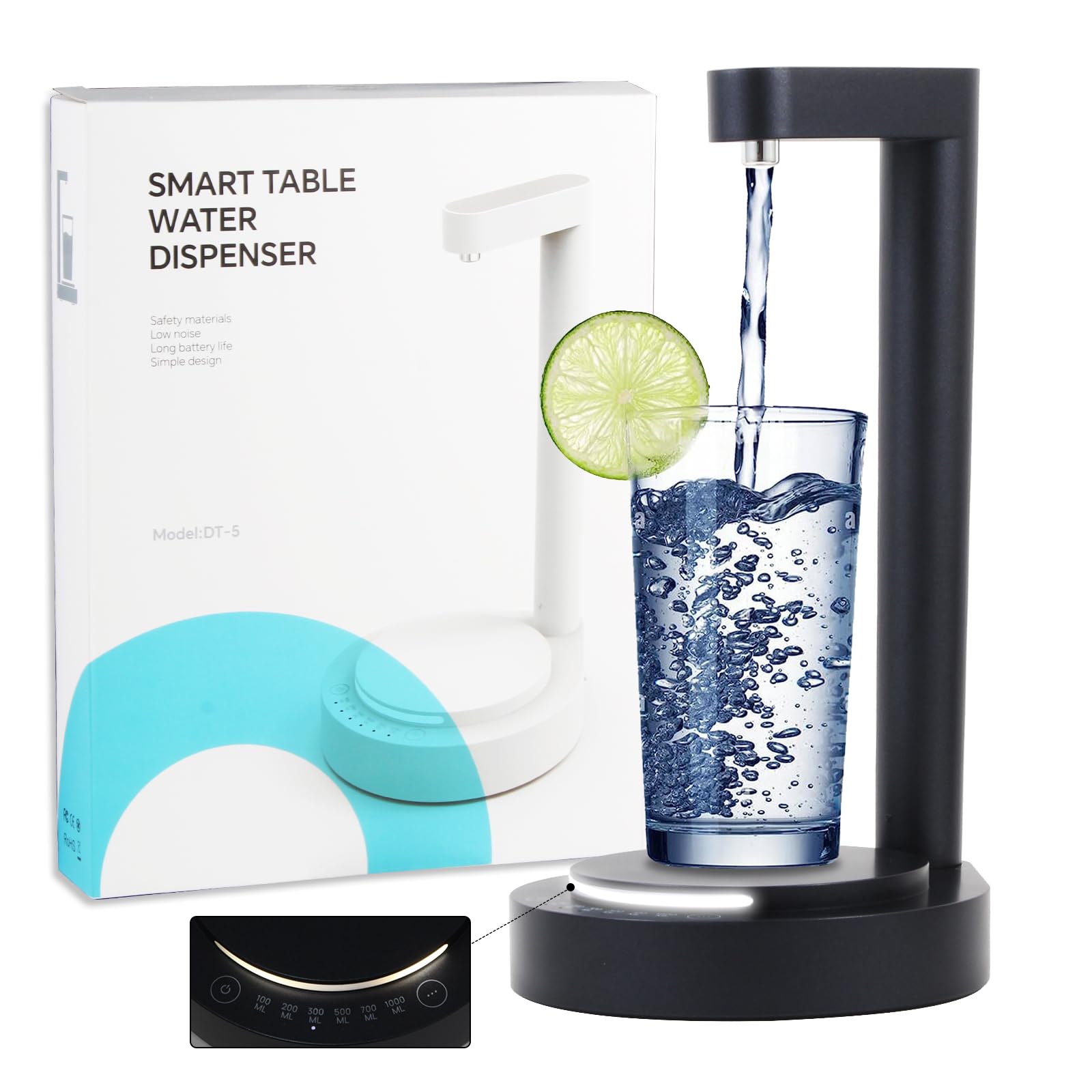 Photo 1 of LED Bedside Water Dispenser,Desktop Water Bottle Dispenser,New upgrade LED Light and Touch buttons, Portable 5 Gallon Water Dispenser,with 7 Levels Pumping and Light,Suitable for Home, Office, (white)