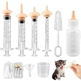 Miiwiioa Miracle Nipple for Kittens,and Other Small Animals | Kitten Bottle Feeding Kit Includes Nipple,Formula Dispenser,Liquid Syringe,Measuring Cup,And Cleaning Brush
