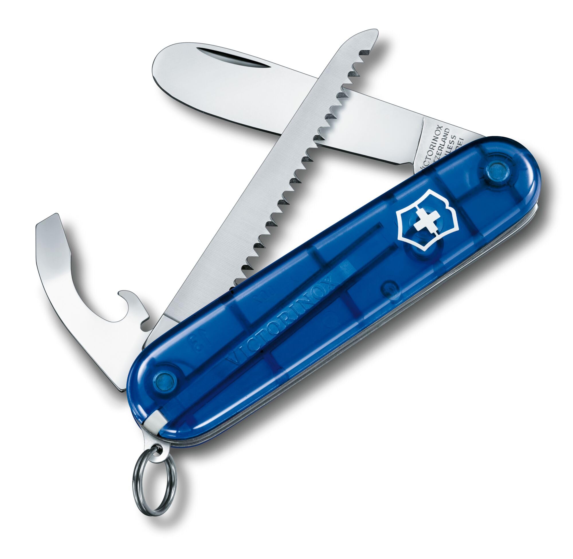 Victorinox My First Victorinox Kids Swiss Army Knife, Small, Multi Tool, 9 Functions, Blue Transparent
