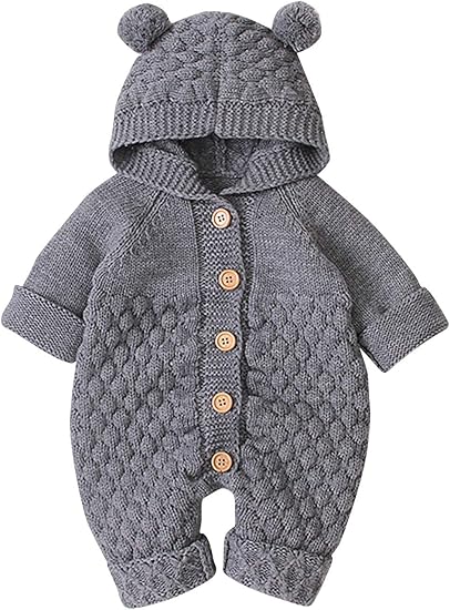 Amazon Co Jp Y Boa 新生児服 ロンパース カバーオール セーター ニット 編み物 フード付き 前開き ベビー 赤ちゃん 男の子 女の子 普段 新年 文化祭 撮影 出産祝い 服 ファッション小物