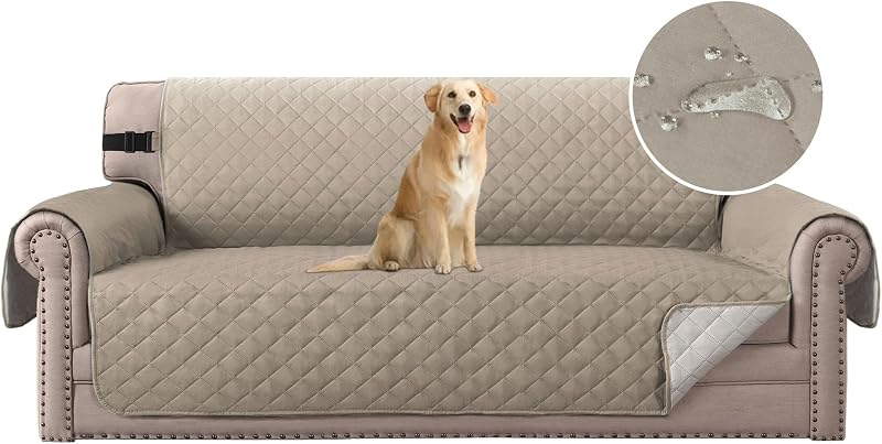 H.Versailtex Reversible Quilted Furniture Protector 66 Up, Microfiber Sand