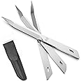 THRWCLUB 10" Throwing Knives Set 3-Pack, 0.236" Thickness, Full Tang Stainless Steel Design, Well Balanced, Complete with Nylon Sheaths for Recreation and Competition