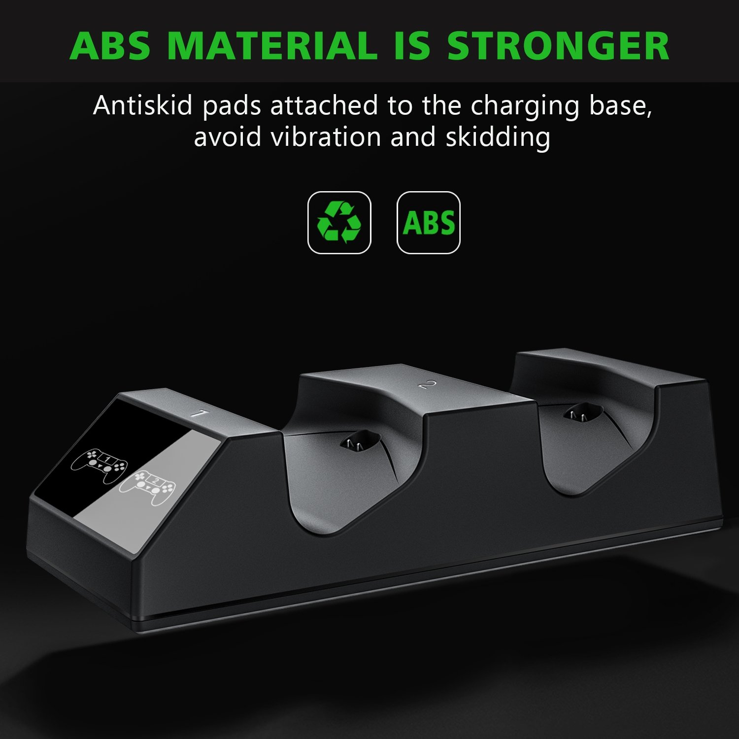 PS4 Controller Charger, BEBONCOOL PS4 Charger with USB PS4 Charging Cable, PS4 Charging Dock for Sony PS4/PS4 Slim/PS4 Pro Controllers with 4 Micro USB Charging Dongles