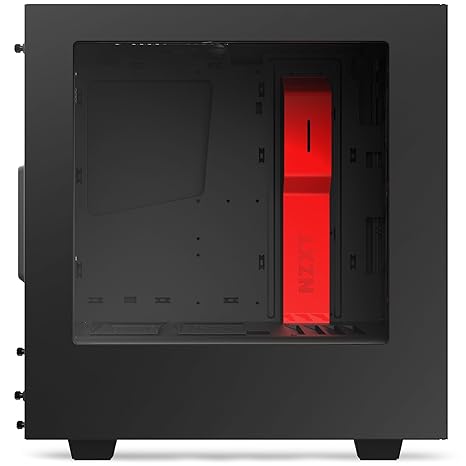 Nzxt S340 Mid Tower Case Ca S340mb Gr Matte Black Red