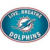 Siskiyou Sports NFL Miami Dolphins Live-Breath Auto Decal, Team Colors, One Size