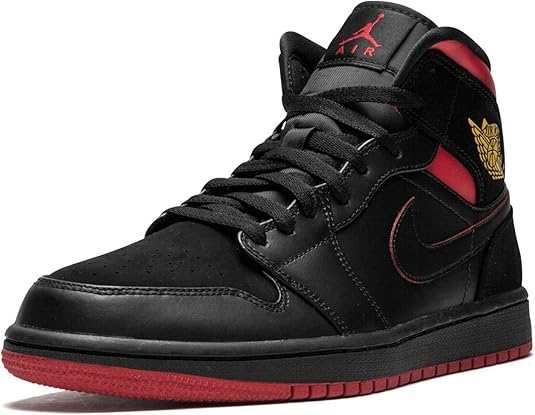 air jordan 1 mid black tour yellow gym red