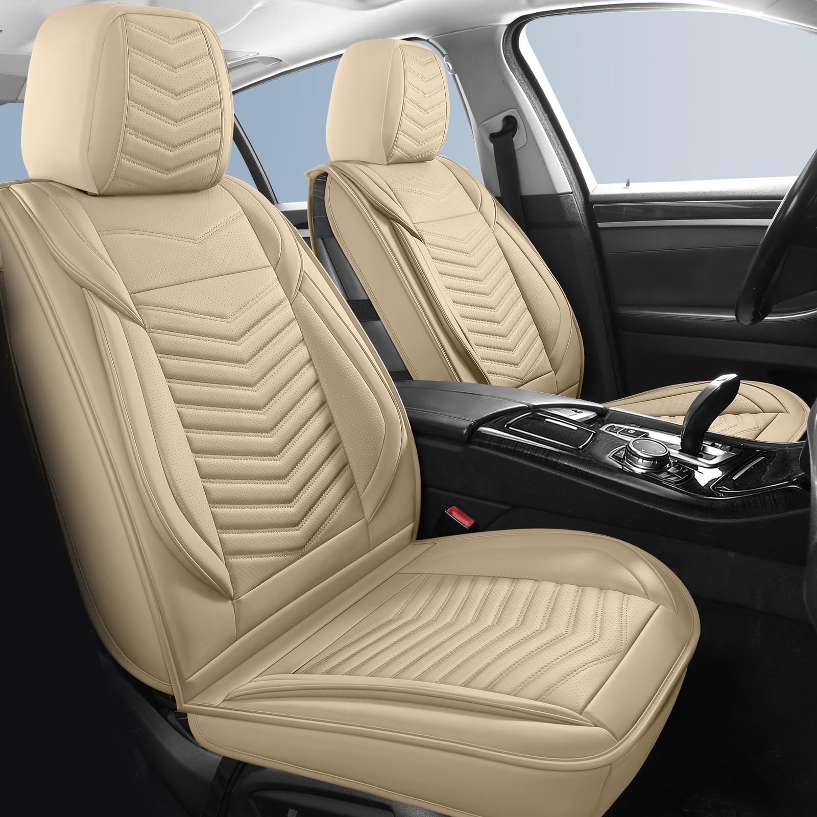 Photo 1 of ****************ONLY 1 SEAT COVER*************
HChengkikz Car Seat Covers,Breathable and Waterproof Faux Leather Automotive Seat Covers for Cars,Universal Driver Seat Cover with Backrest for SUV Truck Sedan(Style1,2 PCS Front Seat,Beige)