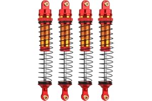 RZXYLRC 4PCS RC Shock Absorber Set RC Dampers for 1/10 RC Crawler Axial SCX10 90046 AXI231017 TRX-4 D90 Wraith Metal Upgrade (red, 110mm)