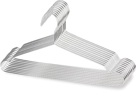 Cintres Métal Puersit - Lot De 50 - 45cm | Acier Inoxydable 3,2mm - Gain De Place