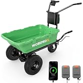 WORKPROX 40V Electric Wheelbarrow, 440 lbs Load Capacity | Brushless, Dual 4.0Ah Batteries, 3-Speed Forward &amp; Reverse, Climbs Slopes Up to 15&deg;, LED Display, Built-In Light &amp; Horn